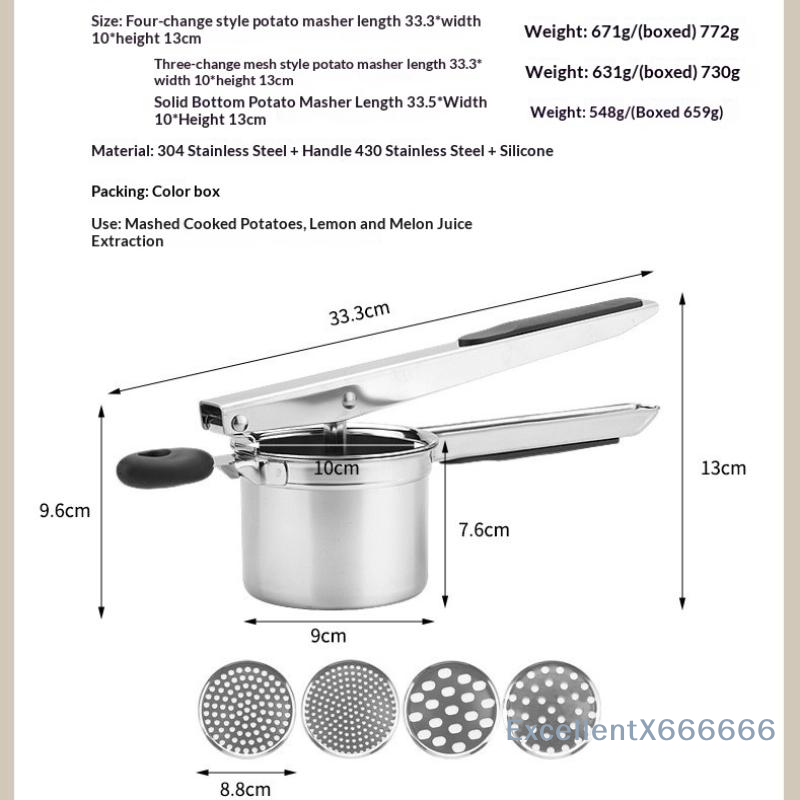 Stainless Steel Potato Ricer H - огляд і ціна Home Cooking In